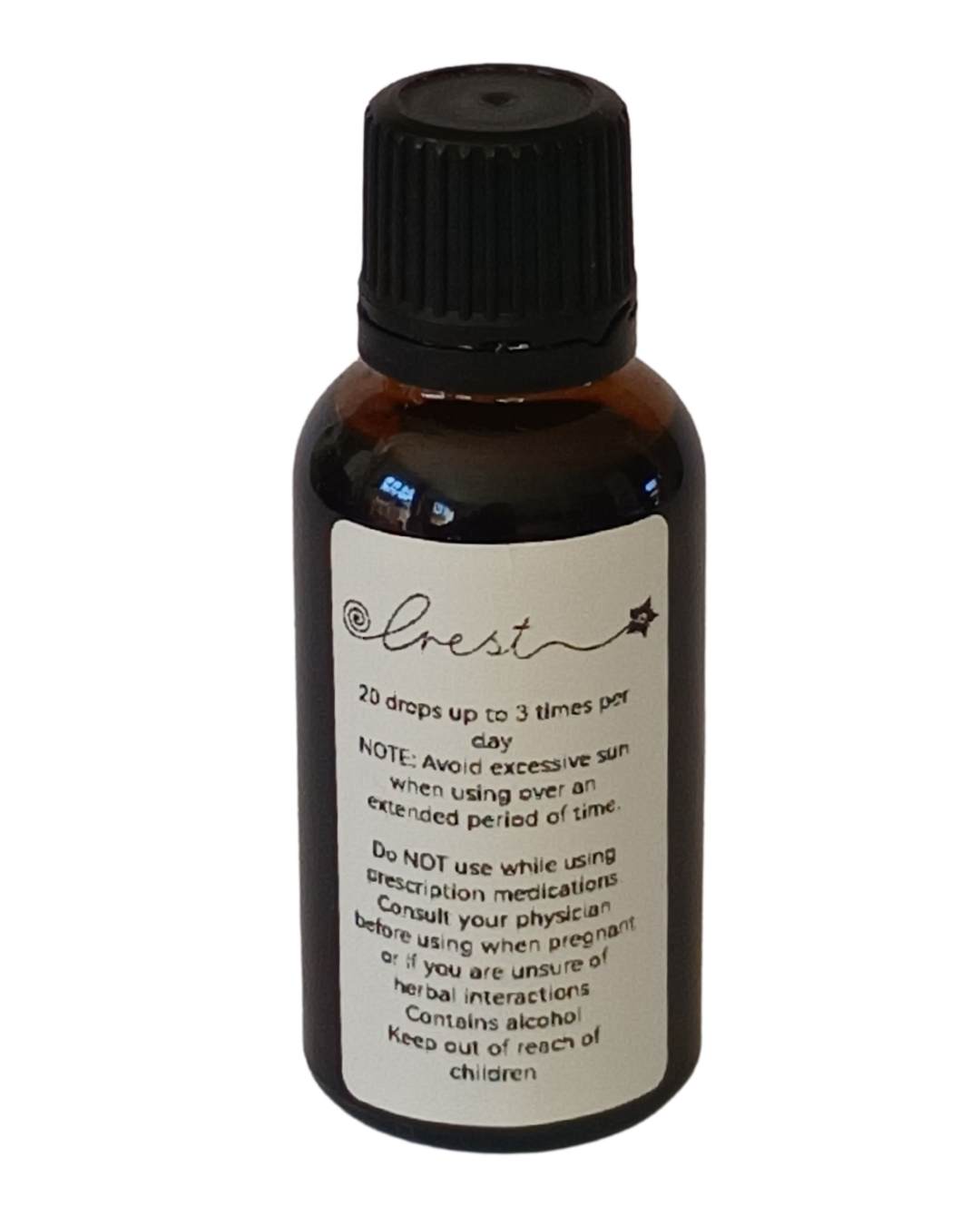 Crest St John’s Wort Tincture – 30ml amber herbal extract for nervous system support and musculoskeletal ease, not recommended with chronic medications