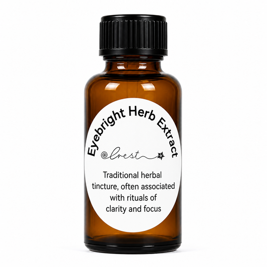 Crest Eyebright Herb Extract handcrafted botanical tincture made from Euphrasia officinalis in an amber glass dropper bottle for traditional herbal wellness.